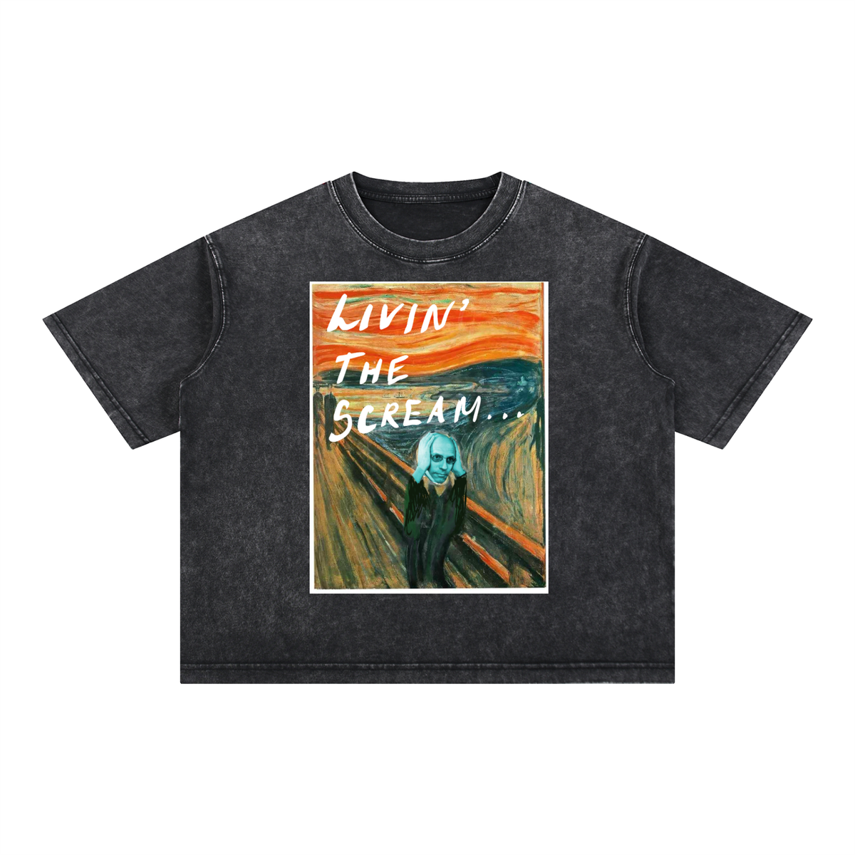 Livin the Scream Mineral Wash Boxy Cotton T-Shirt