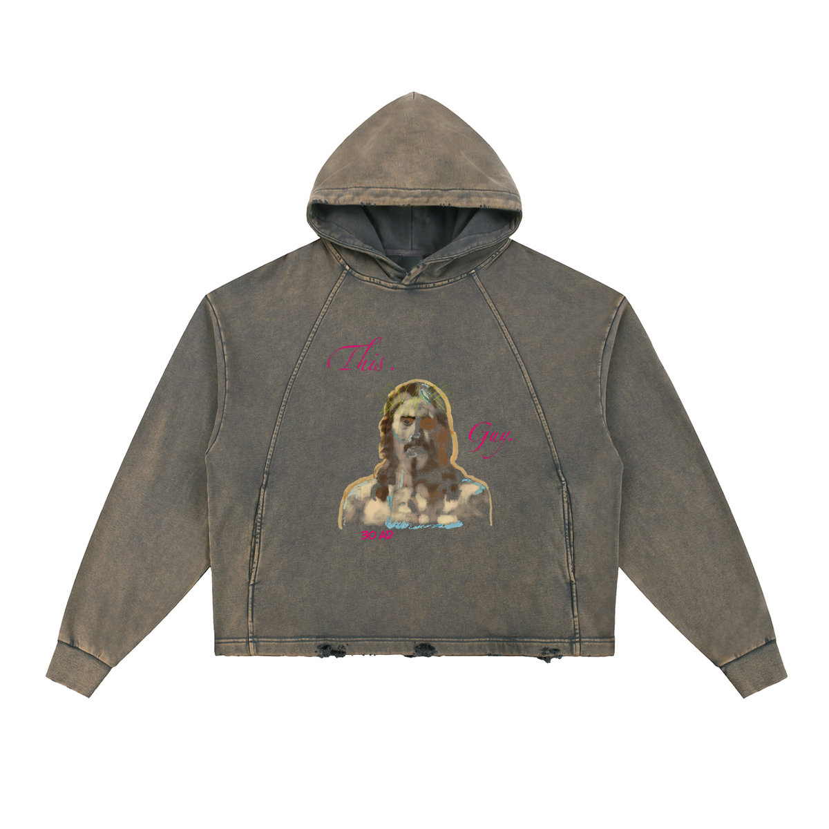 This. Guy. Vintage Washed Frayed-Hem Hoodie