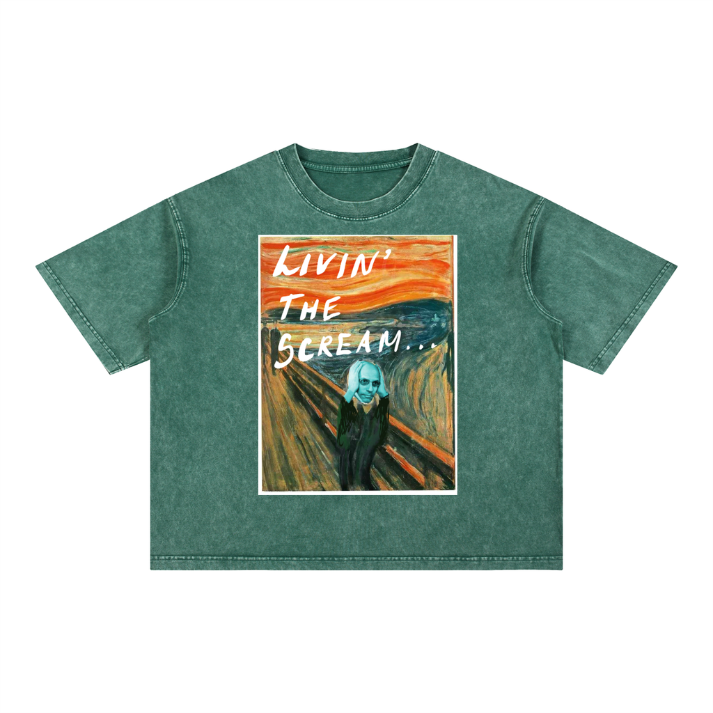 Livin the Scream Mineral Wash Boxy Cotton T-Shirt