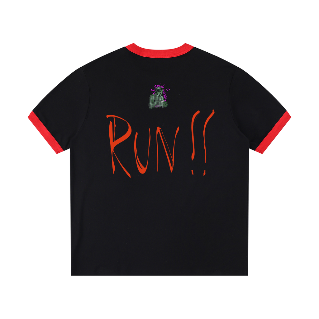 If You See Four Horses Contrast Edge Ribbed Crewneck T-Shirt