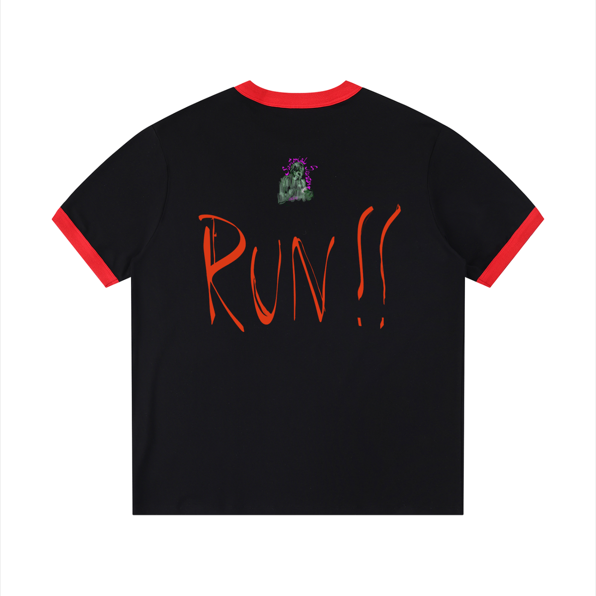 If You See Four Horses Contrast Edge Ribbed Crewneck T-Shirt