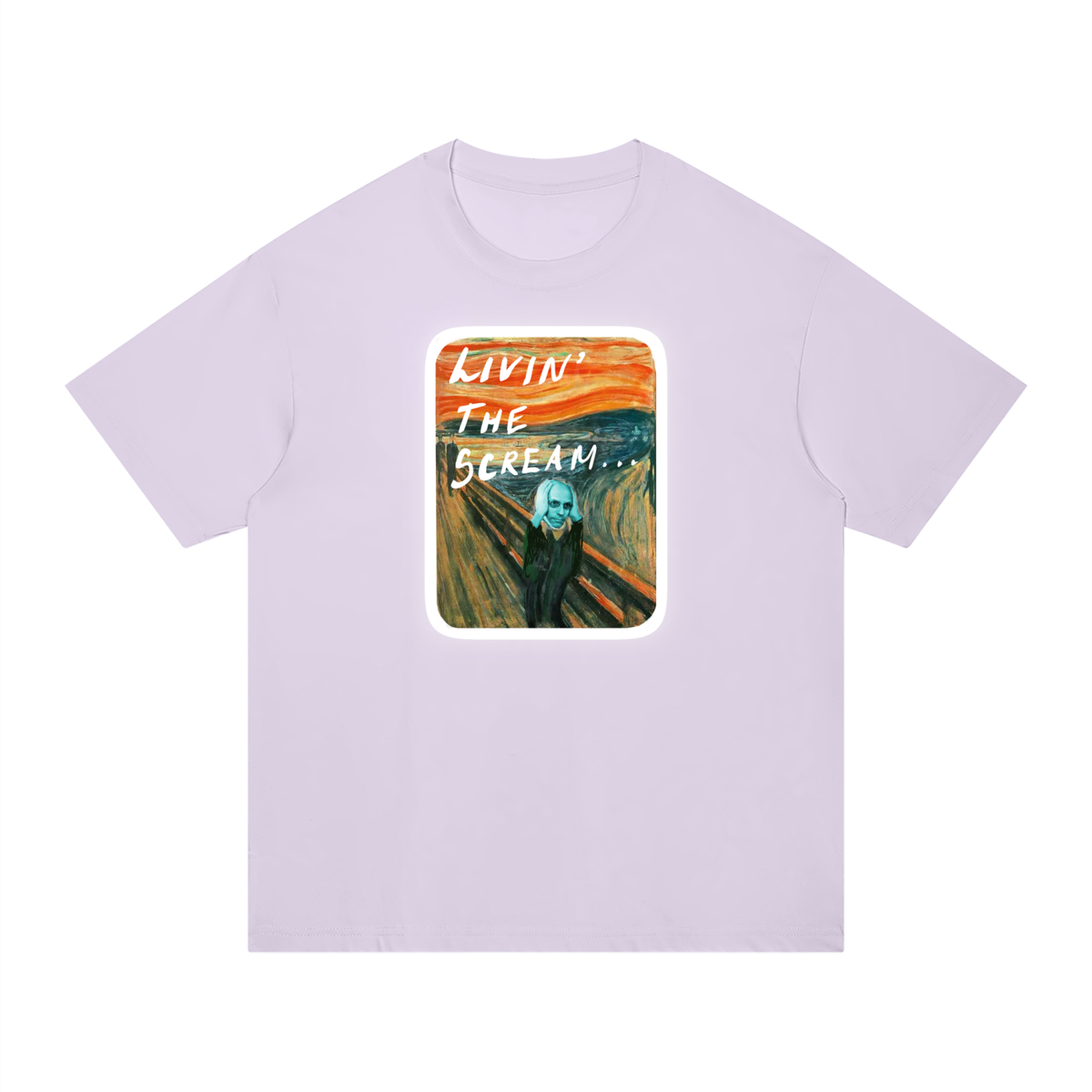 Living the Scream Rounded Unisex Regular Fit Cotton T-Shirt