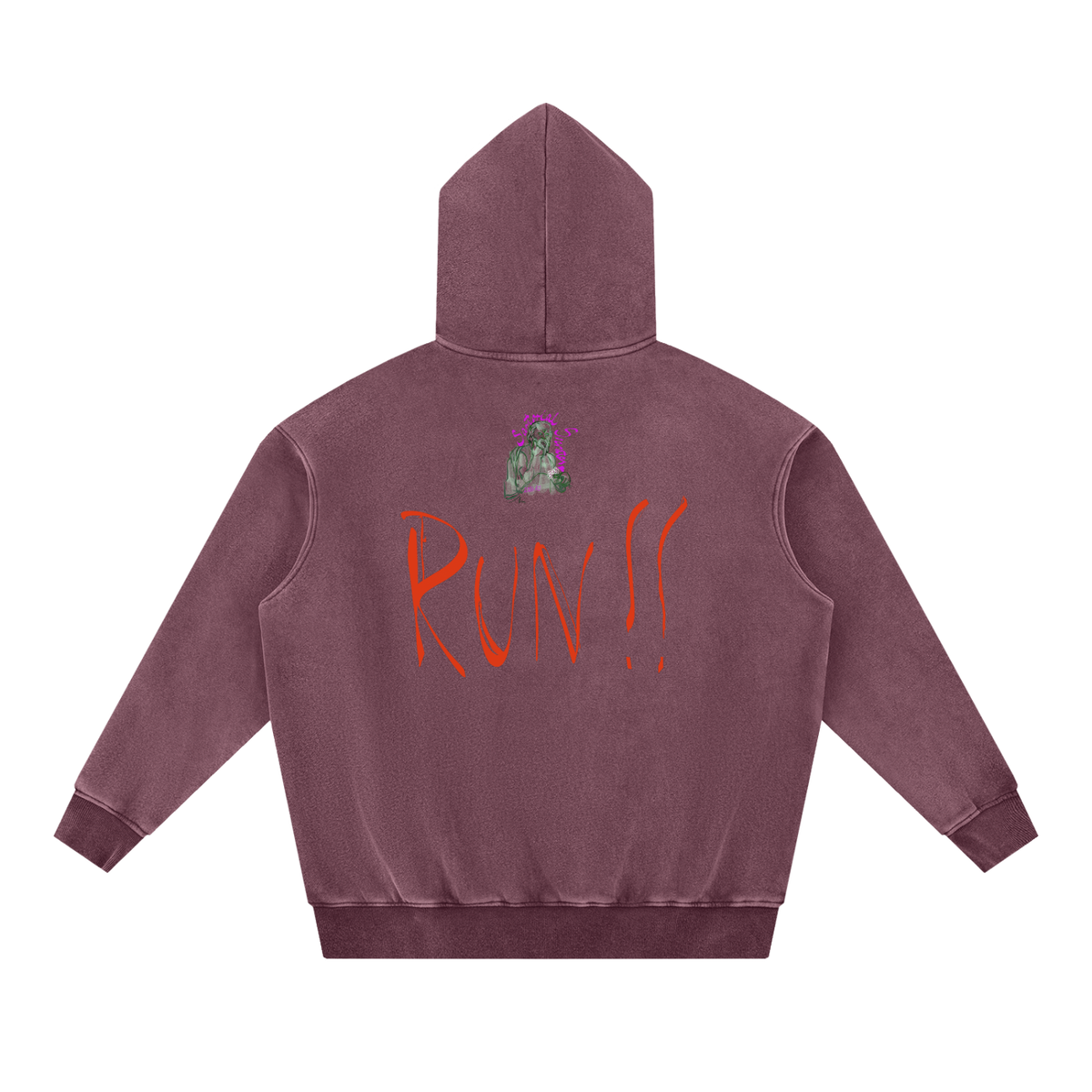 If You See Four Horses.... Snow Wash Fleece Oversize Hoodie