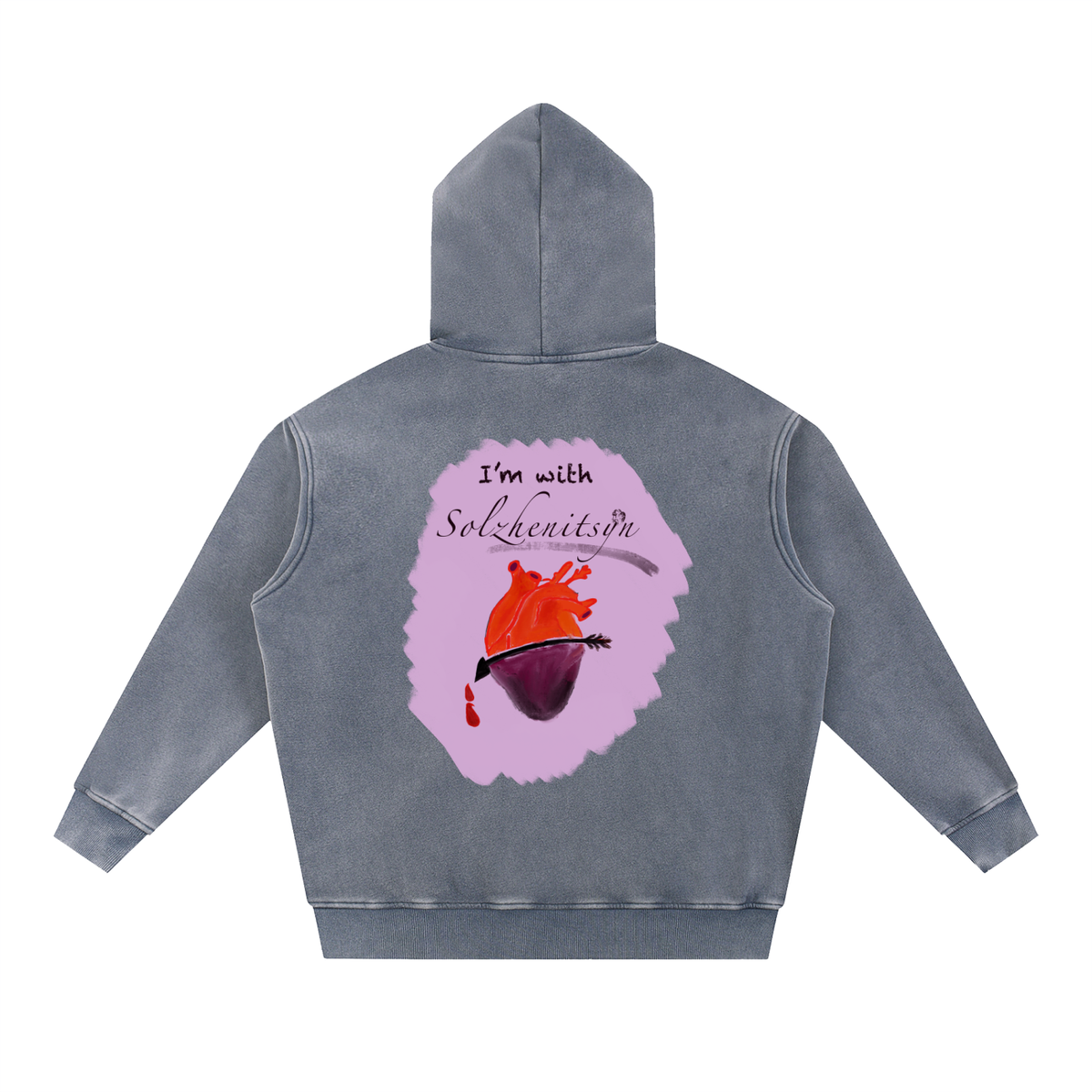 I'm With Solzhenitsyn Snow Wash Fleece Oversize Hoodie