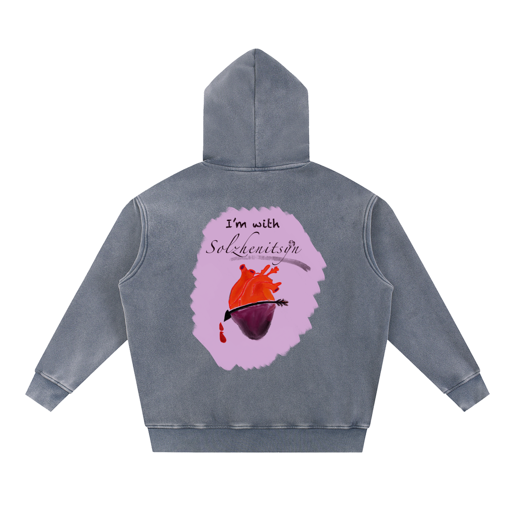 I'm With Solzhenitsyn Snow Wash Fleece Oversize Hoodie