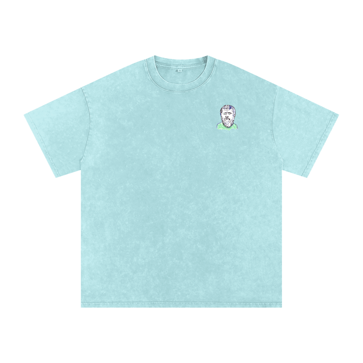Little Plato Big Logo Snow Washed Oversized Cotton T-Shirt