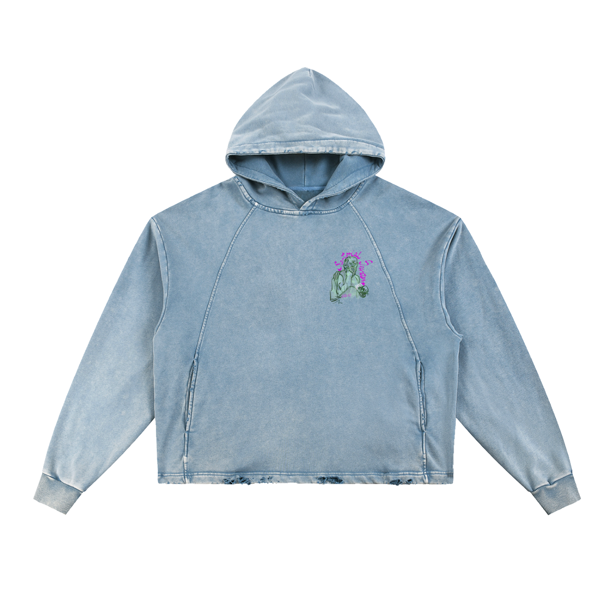 I'm With Solzhenitsyn Vintage Washed Frayed-Hem Hoodie