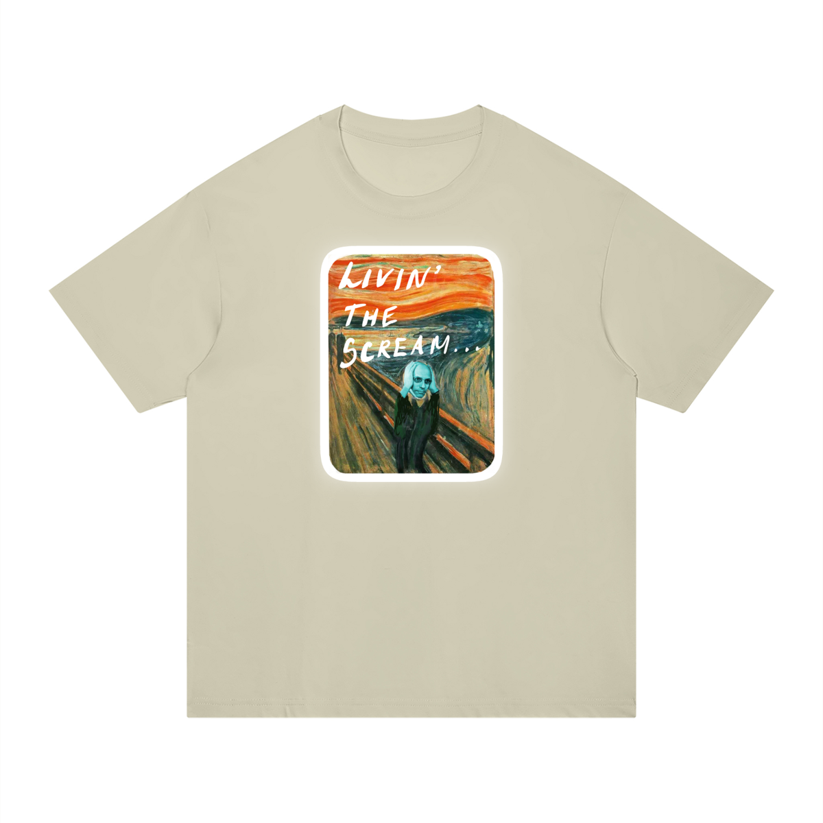 Living the Scream Rounded Unisex Regular Fit Cotton T-Shirt
