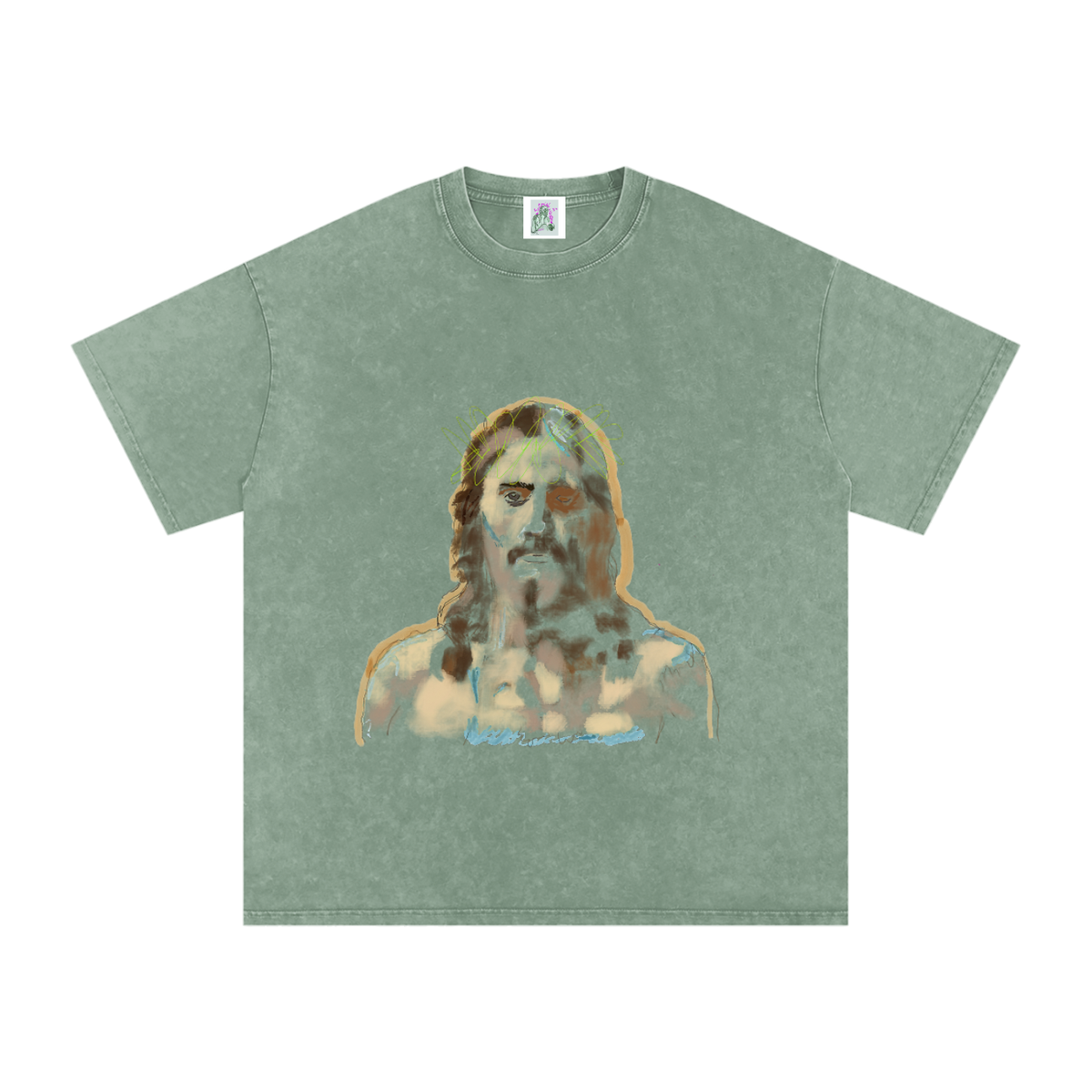 This. Guy. Big Logo Snow Washed Oversized Cotton T-Shirt