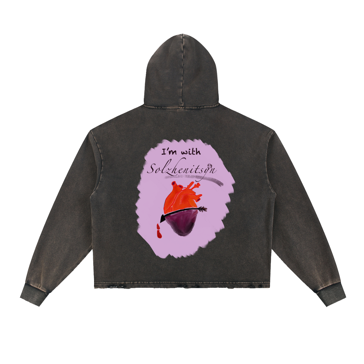 I'm With Solzhenitsyn Vintage Washed Frayed-Hem Hoodie