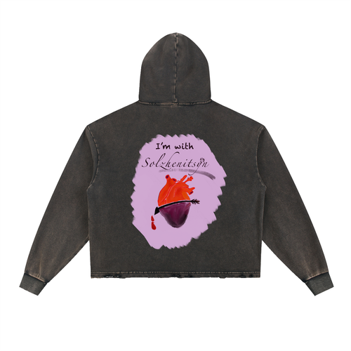 I'm With Solzhenitsyn Vintage Washed Frayed-Hem Hoodie