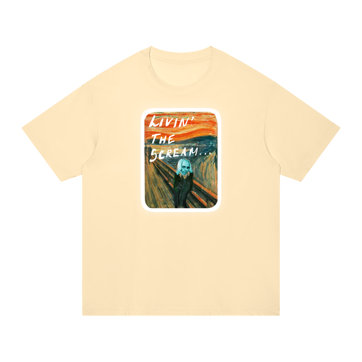 Living the Scream Rounded Unisex Regular Fit Cotton T-Shirt