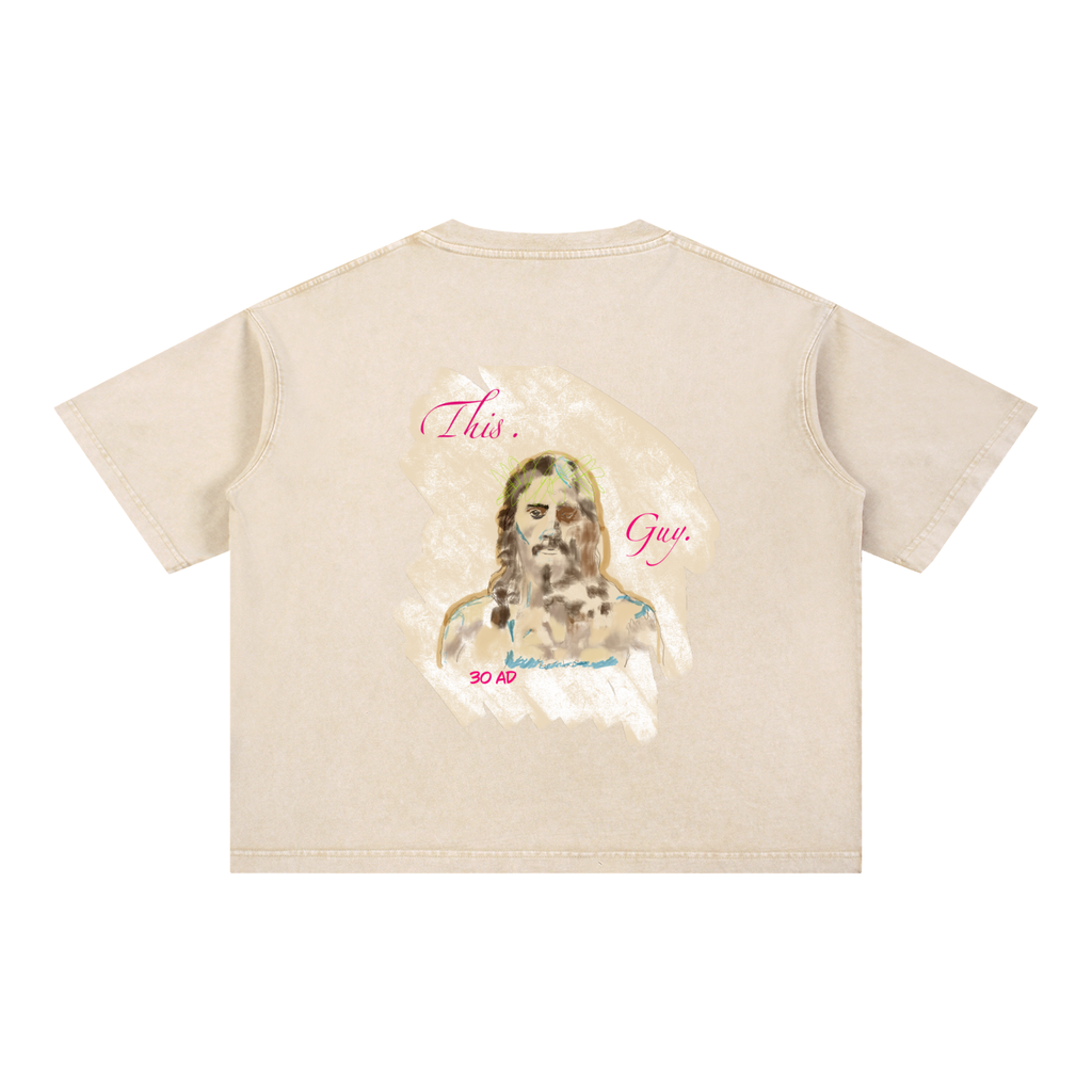 This. Guy. (Back print) Mineral Wash Boxy Cotton T-Shirt