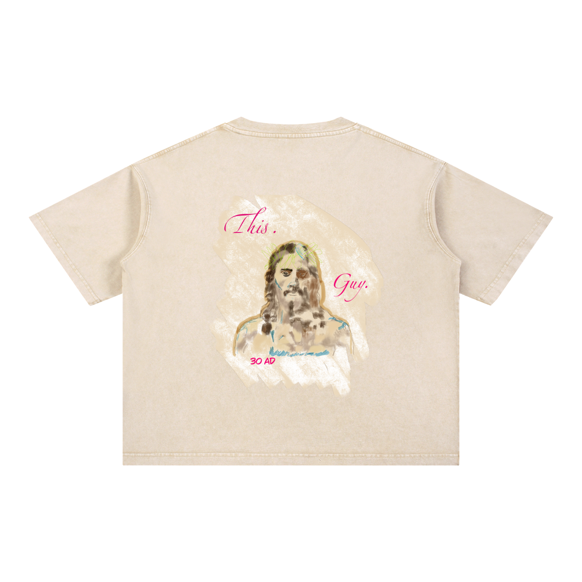 This. Guy. (Back print) Mineral Wash Boxy Cotton T-Shirt