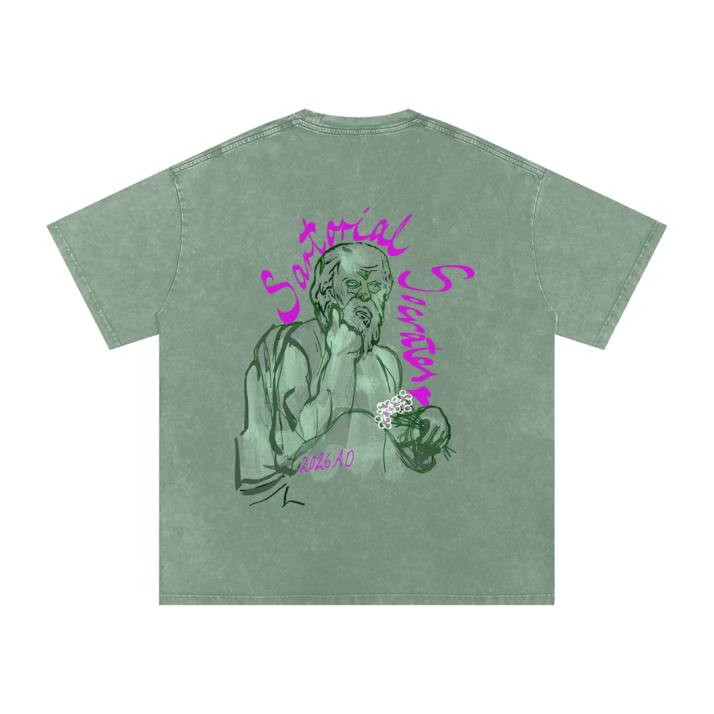 This. Guy. Big Logo Snow Washed Oversized Cotton T-Shirt