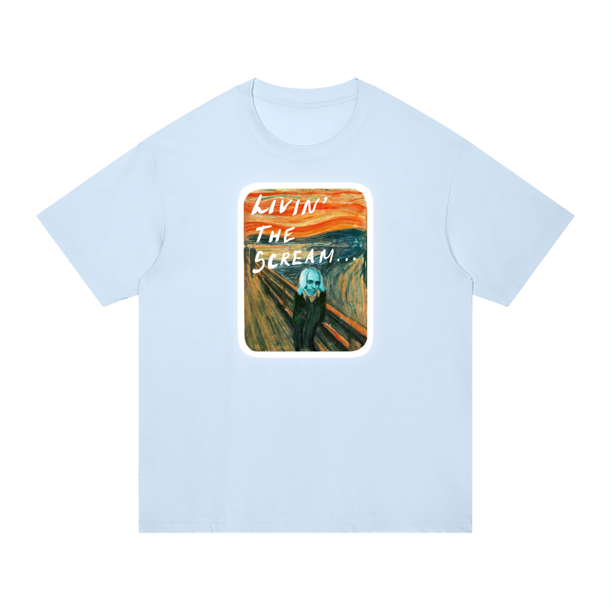Living the Scream Rounded Unisex Regular Fit Cotton T-Shirt