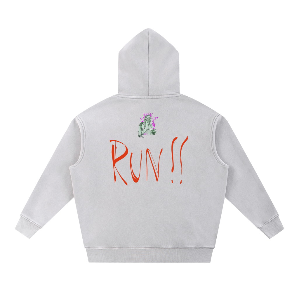 If You See Four Horses.... Snow Wash Fleece Oversize Hoodie