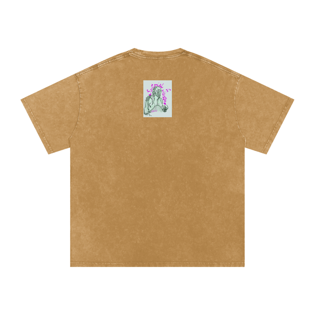 Sartorial Socrates Logo Snow Washed Oversized Cotton T-Shirt