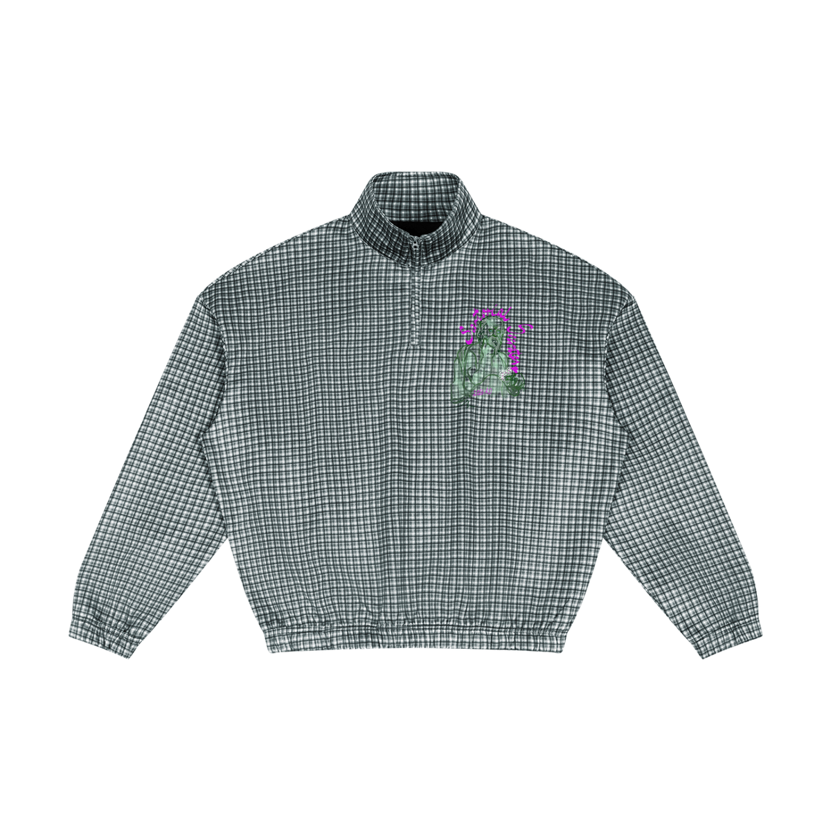 This Guy (Back) Unisex Plaid Quarter-Zip Sweatshirt