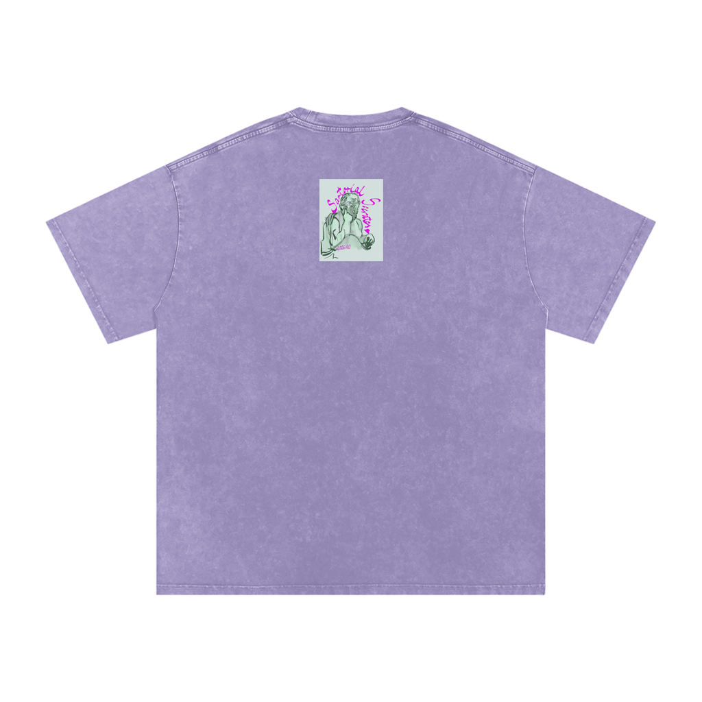 Sartorial Socrates Logo Snow Washed Oversized Cotton T-Shirt