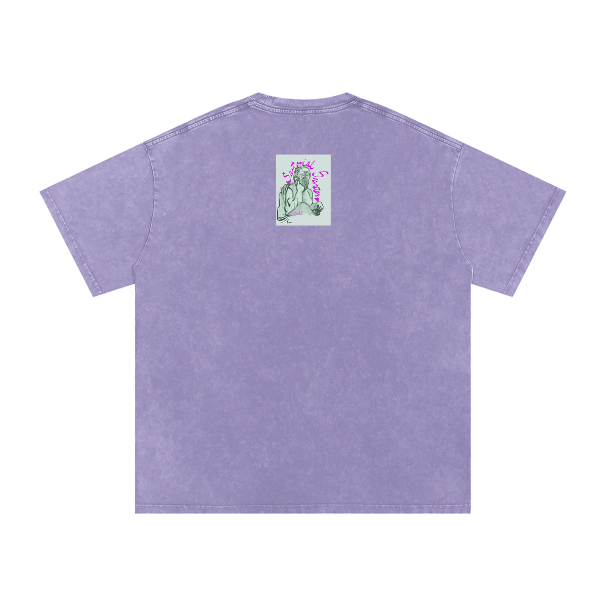 Sartorial Socrates Logo Snow Washed Oversized Cotton T-Shirt