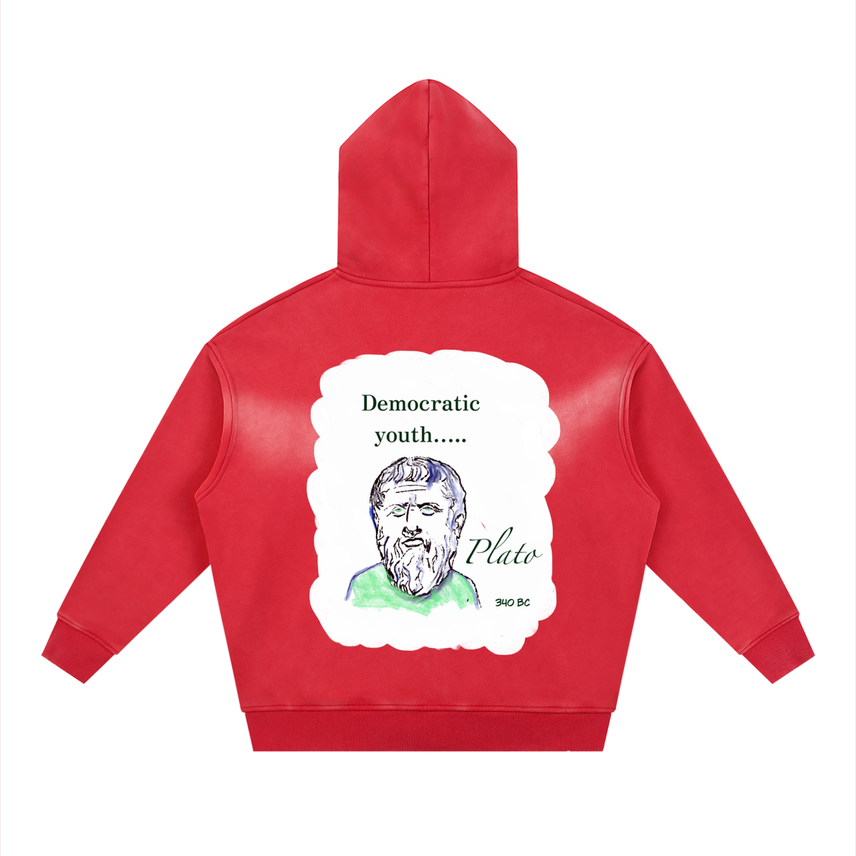 Plato Democratic Youth Sunfade Two-way Zipper Boxy Fleece Hoodie