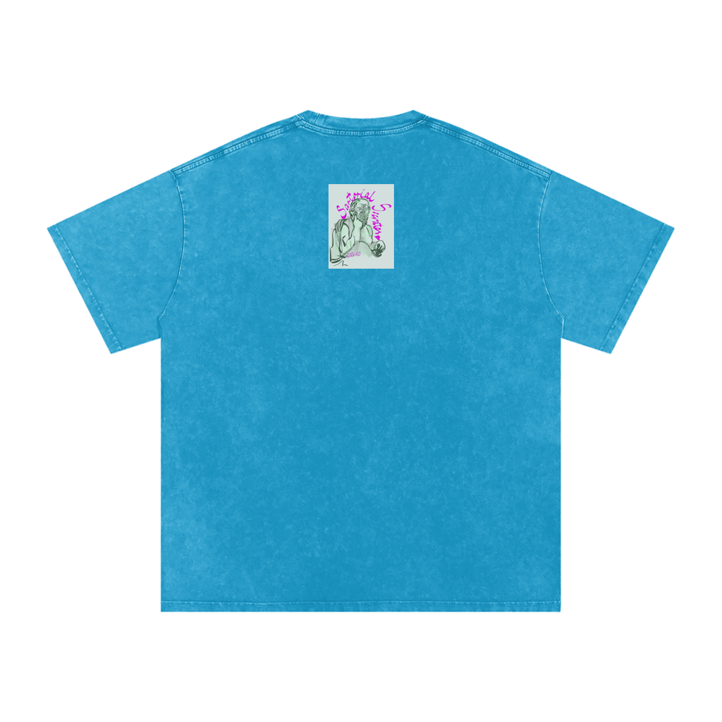 Sartorial Socrates Logo Snow Washed Oversized Cotton T-Shirt