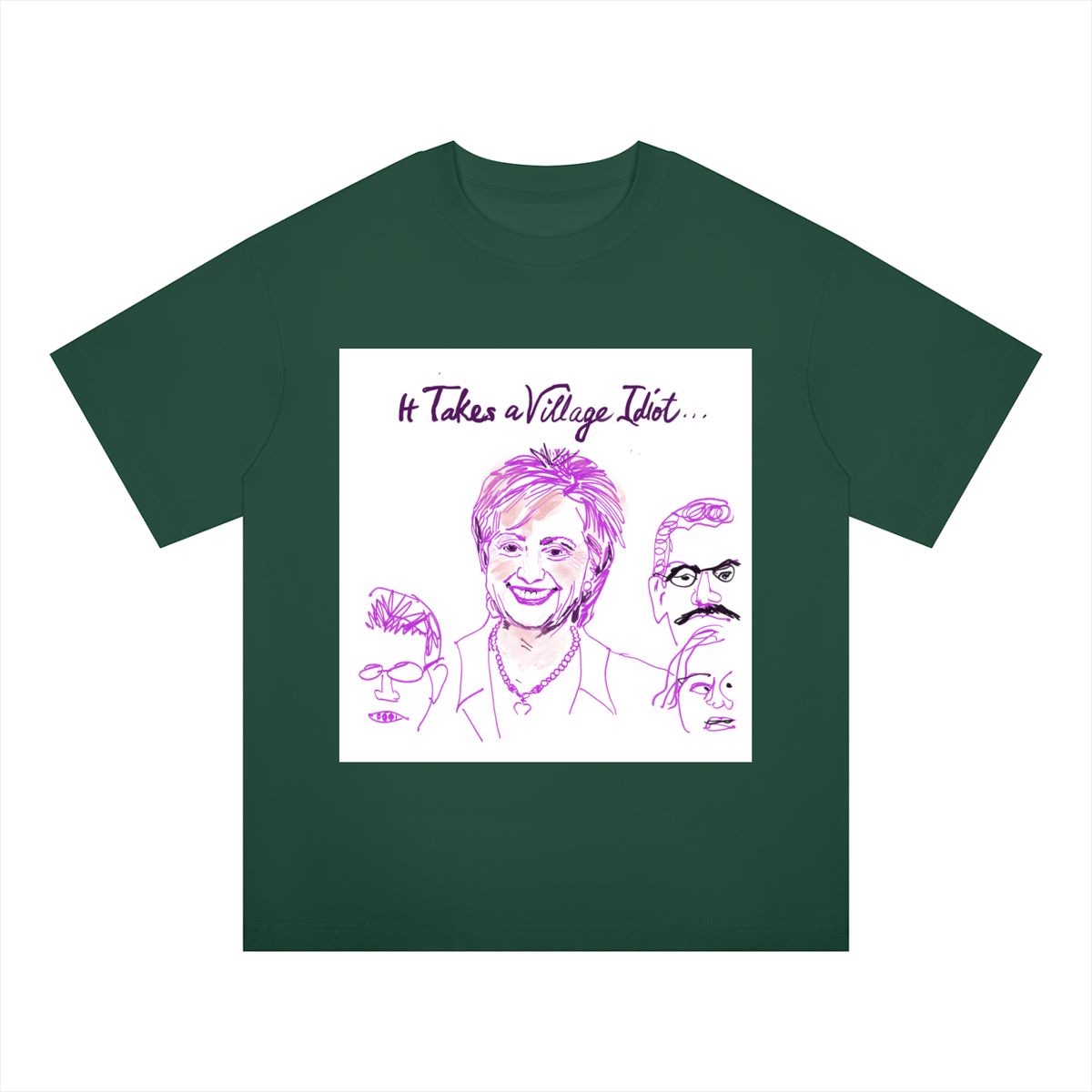 It Takes A Village Idiot Unisex Oversized Drop Shoulder T-Shirt