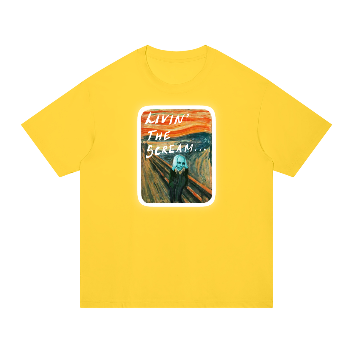 Living the Scream Rounded Unisex Regular Fit Cotton T-Shirt
