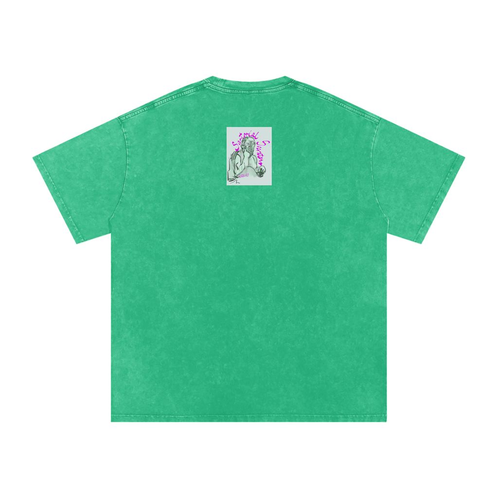 Sartorial Socrates Logo Snow Washed Oversized Cotton T-Shirt