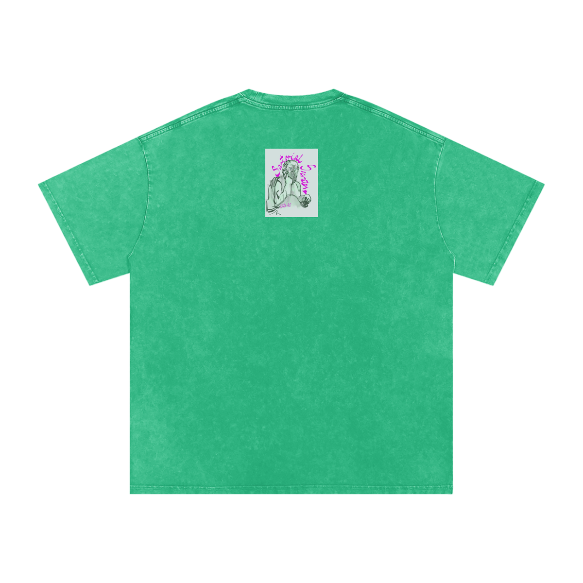 Sartorial Socrates Logo Snow Washed Oversized Cotton T-Shirt
