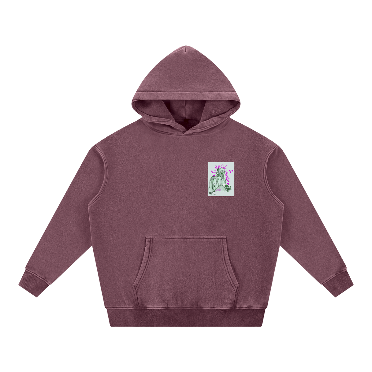 Utopia For Dummies Snow Wash Fleece Oversize Hoodie