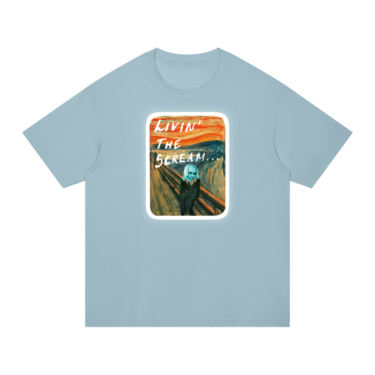 Living the Scream Rounded Unisex Regular Fit Cotton T-Shirt