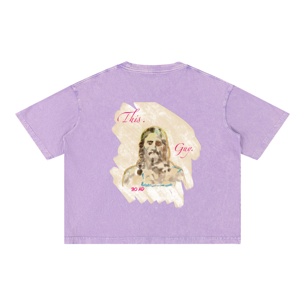 This. Guy. (Back print) Mineral Wash Boxy Cotton T-Shirt