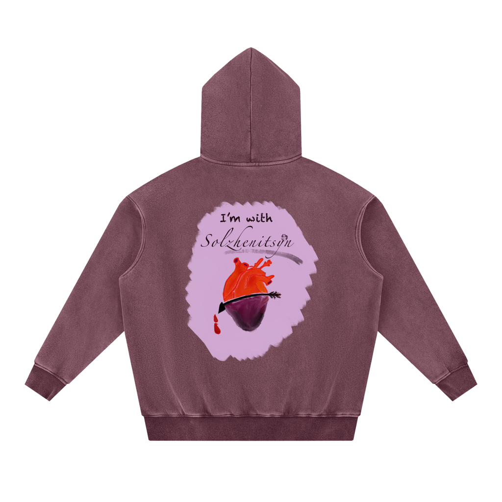I'm With Solzhenitsyn Snow Wash Fleece Oversize Hoodie