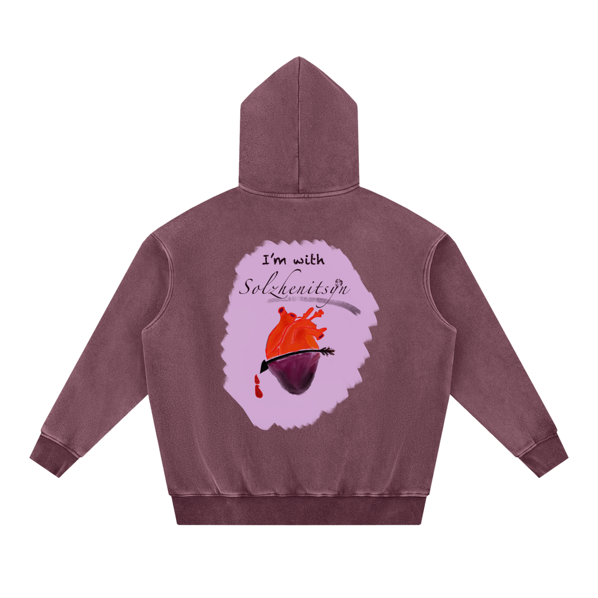 I'm With Solzhenitsyn Snow Wash Fleece Oversize Hoodie