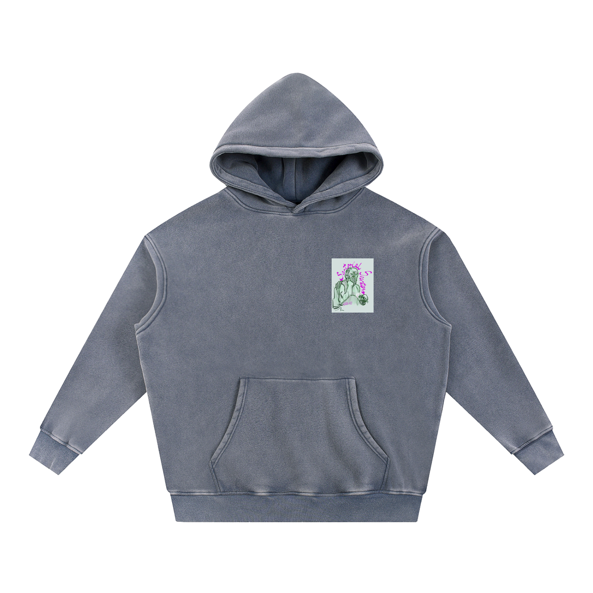 Utopia For Dummies Snow Wash Fleece Oversize Hoodie