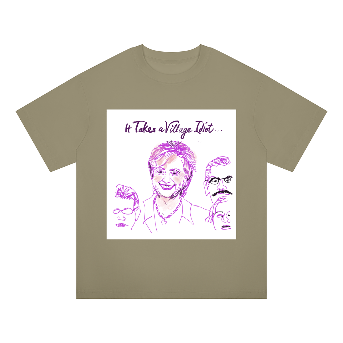 It Takes A Village Idiot Unisex Oversized Drop Shoulder T-Shirt