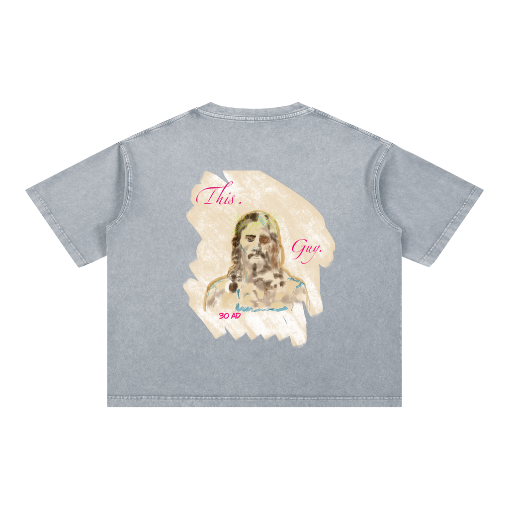 This. Guy. (Back print) Mineral Wash Boxy Cotton T-Shirt