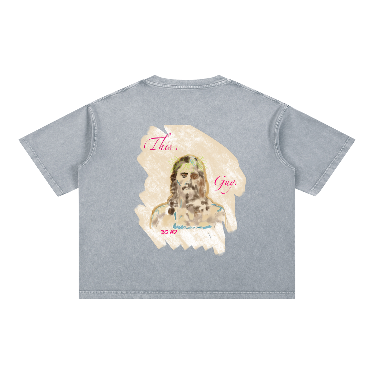 This. Guy. (Back print) Mineral Wash Boxy Cotton T-Shirt