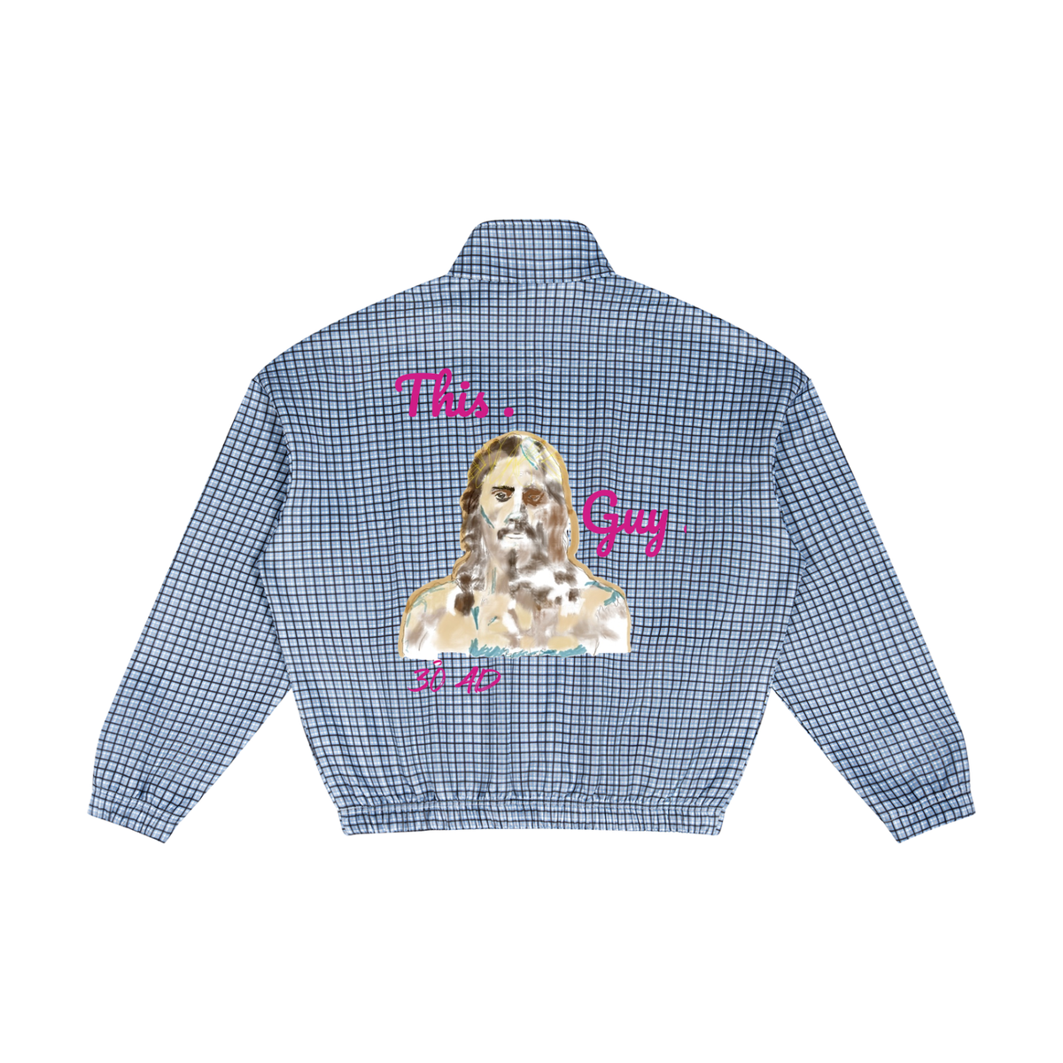This Guy (Back) Unisex Plaid Quarter-Zip Sweatshirt