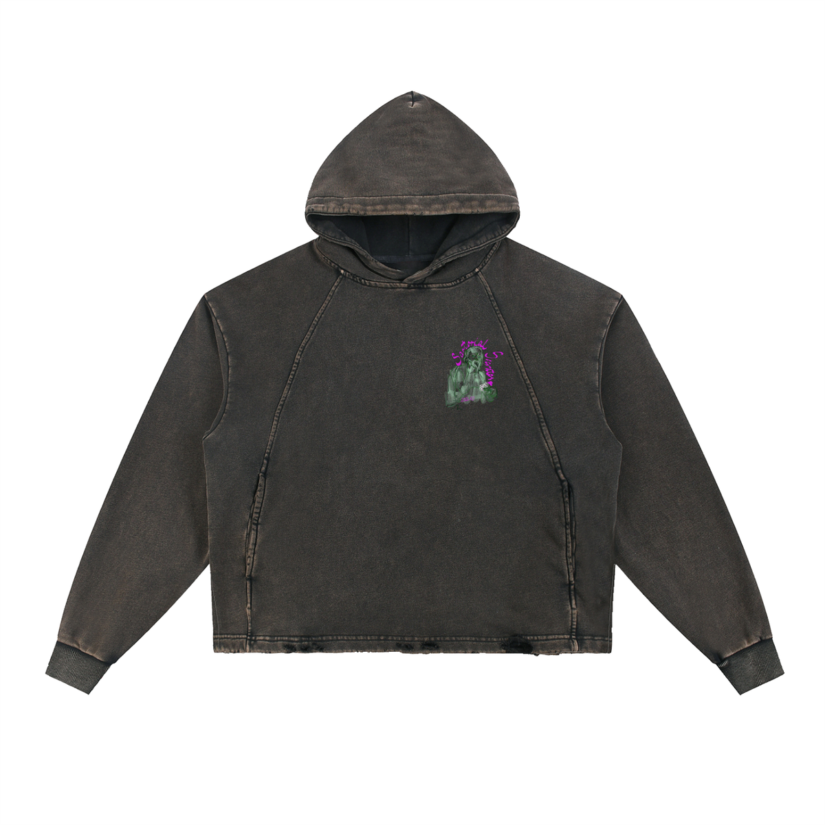 I'm With Solzhenitsyn Vintage Washed Frayed-Hem Hoodie