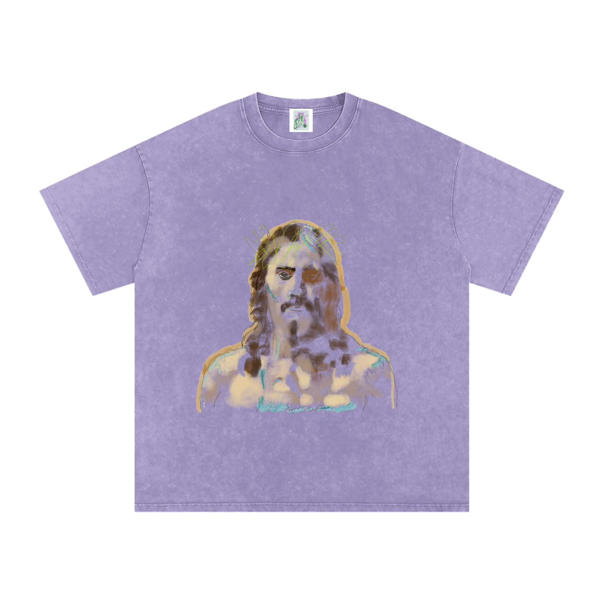 This. Guy. Big Logo Snow Washed Oversized Cotton T-Shirt