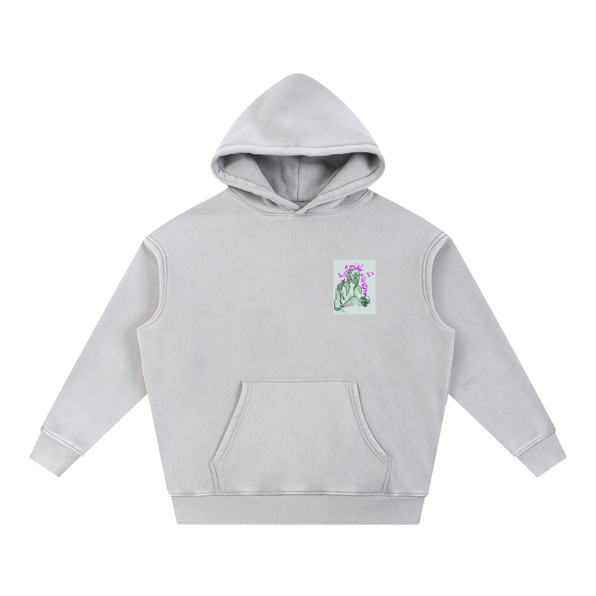 Utopia For Dummies Snow Wash Fleece Oversize Hoodie