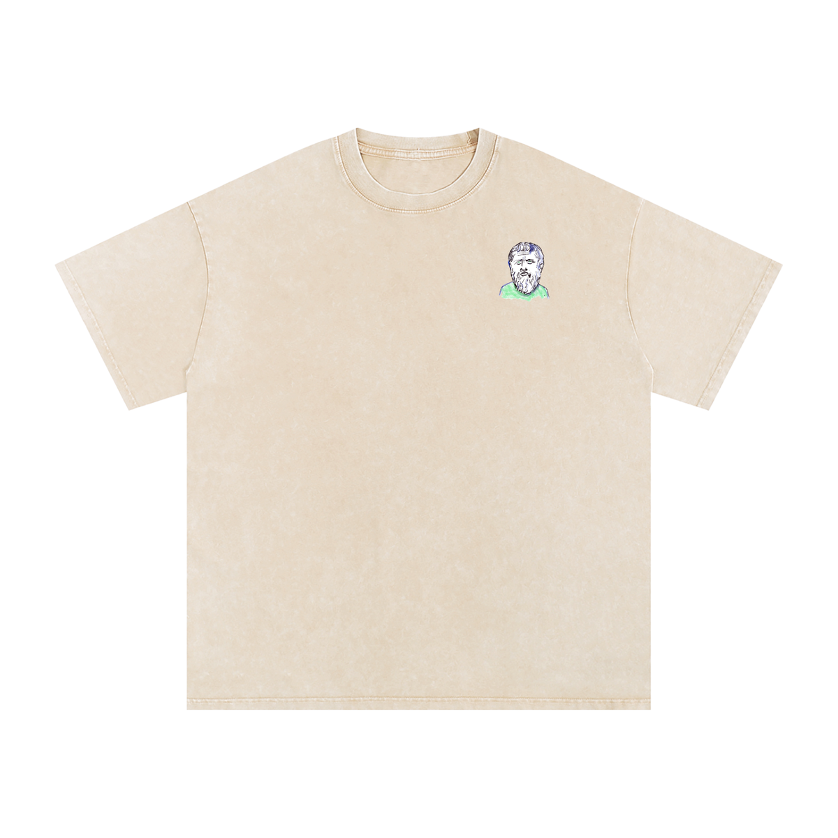 Little Plato Big Logo Snow Washed Oversized Cotton T-Shirt