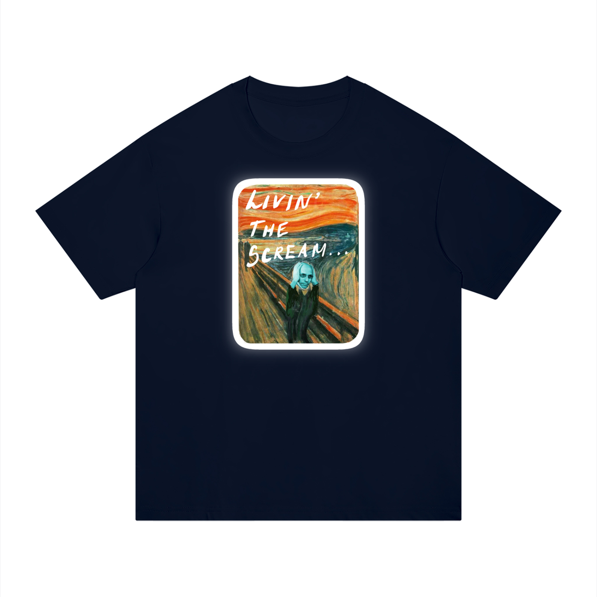 Living the Scream Rounded Unisex Regular Fit Cotton T-Shirt