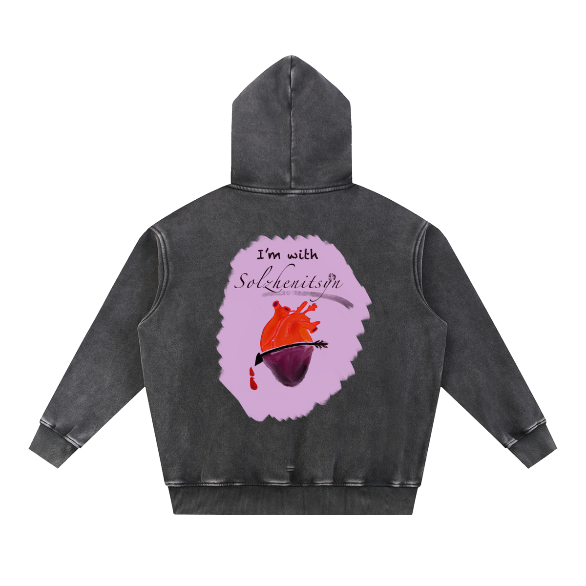 I'm With Solzhenitsyn Snow Wash Fleece Oversize Hoodie