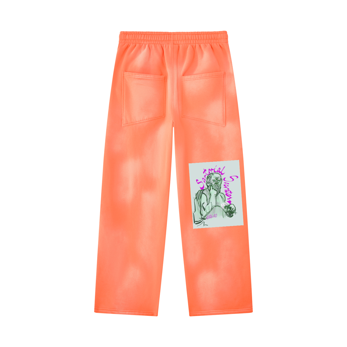 Mini Plato Unisex Sunfade Wide Leg Fleece Sweatpants