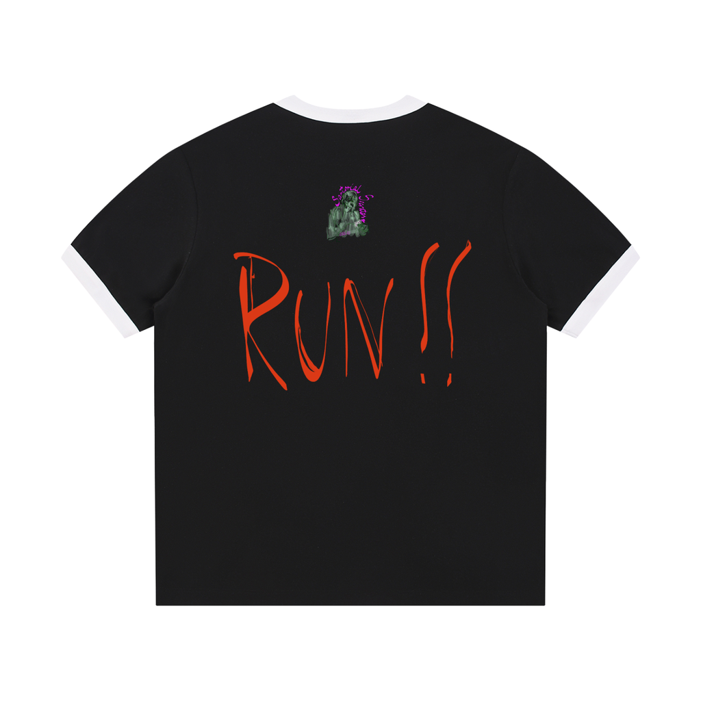 If You See Four Horses Contrast Edge Ribbed Crewneck T-Shirt