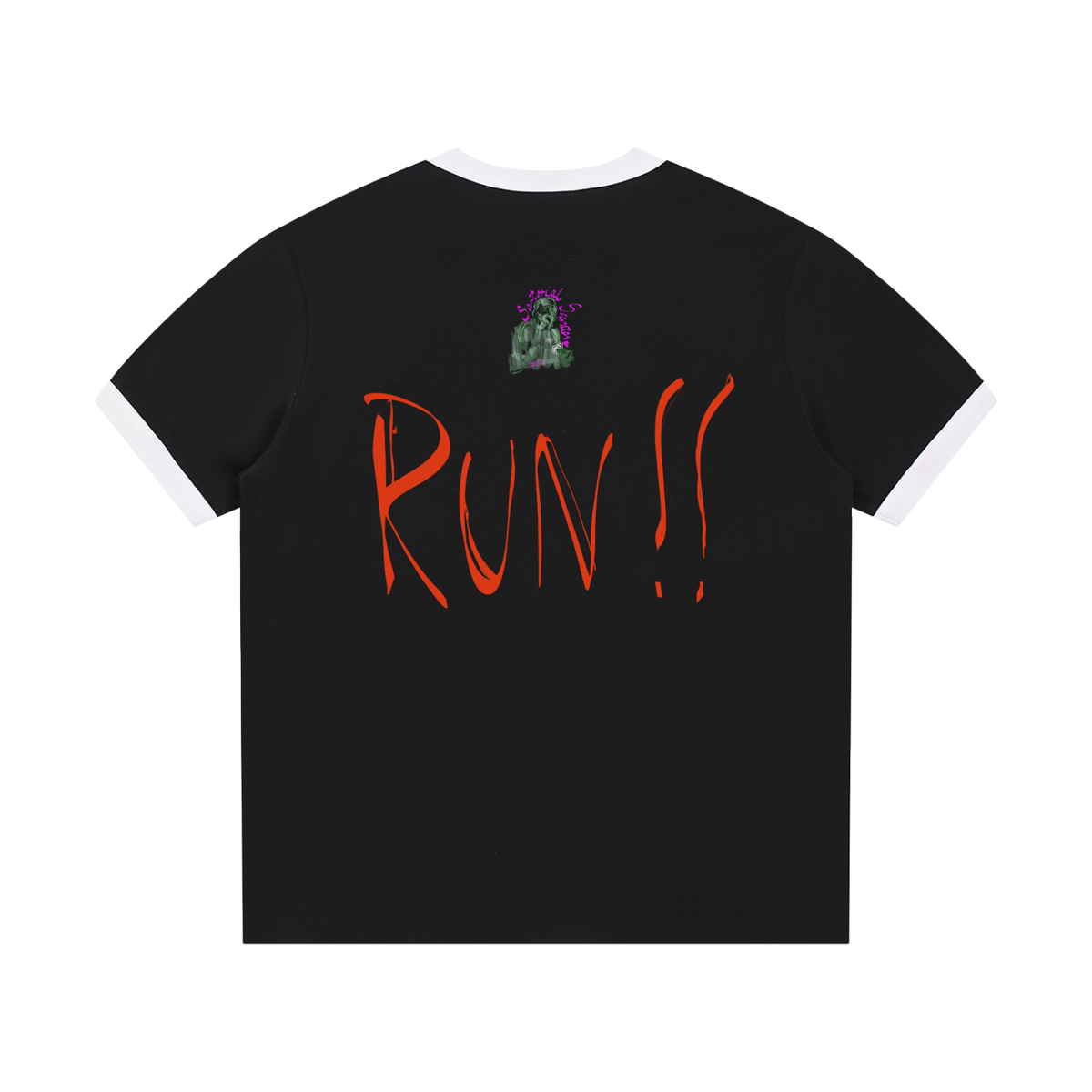 If You See Four Horses Contrast Edge Ribbed Crewneck T-Shirt